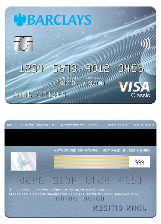 United Kingdom Barclays bank visa classic card